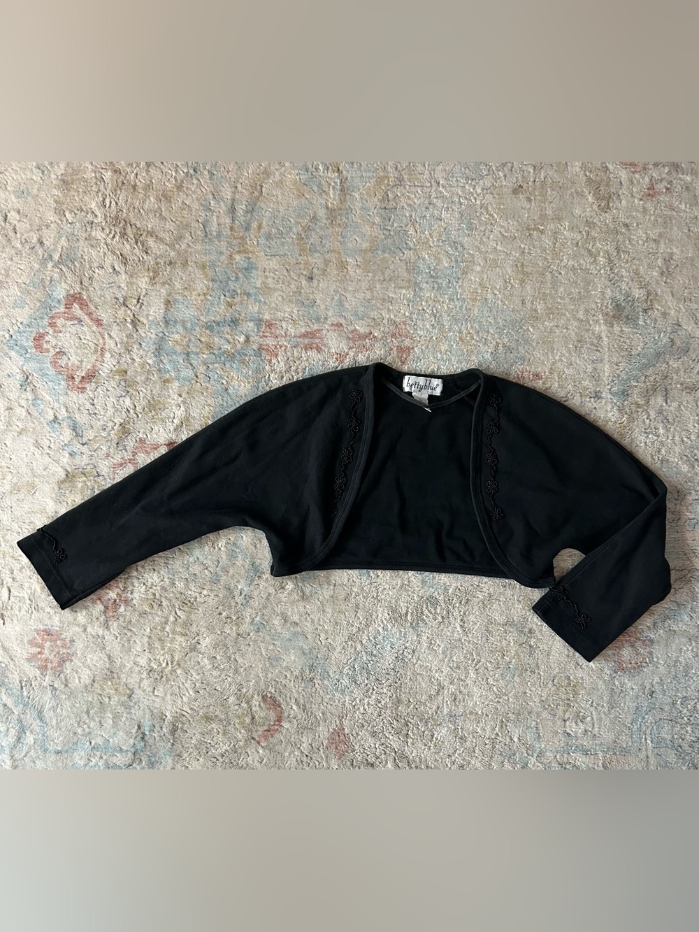 Girls' Black Cropped Bolero Jacket